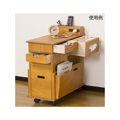 64838 ソファーサイド すっ桐ワゴン