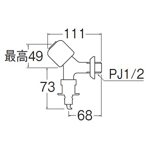 洗濯機用送り座水栓 オートストッパー付