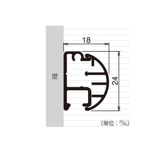 DFR2M D型フックレール 2m 木目