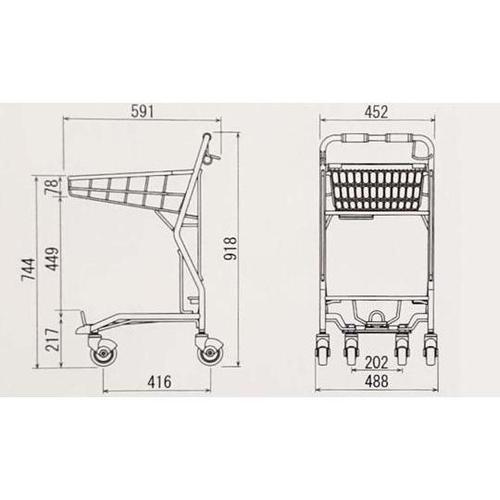軽量ショッピングカート シルバー W48