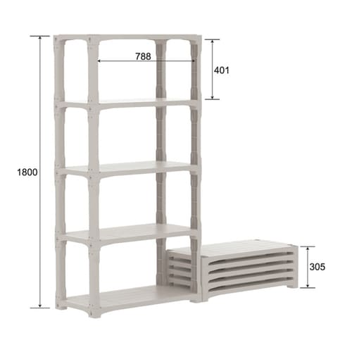 TLプラスチック棚 9045A グレー