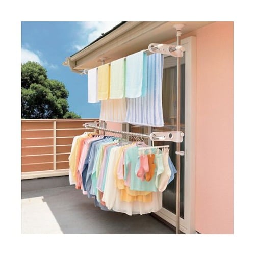 PORISH突っ張り式物干し ベランダ用