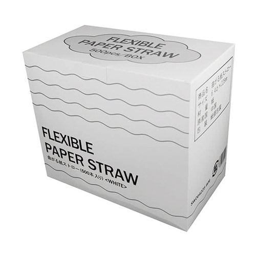 曲がる紙ストロー(個包装)6000本入