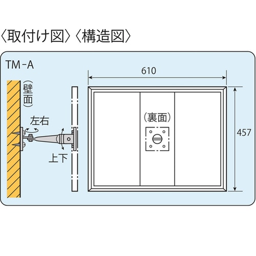 軽量ステンレス製平面ミラー 240×45