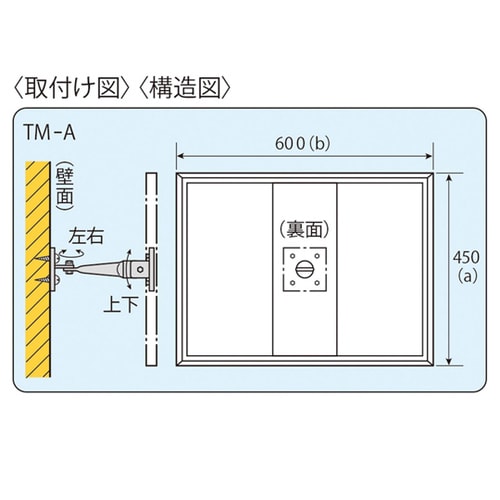 軽量ステンレス製平面ミラー 240×45