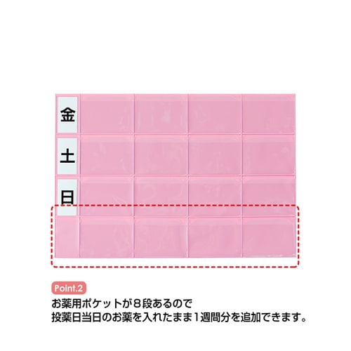 おくすりカレンダー ピンク 4用法8段タ