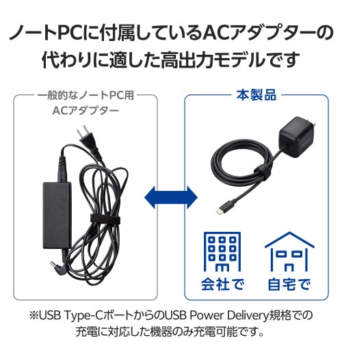 Type−C充電器 PD 65W 2m ブラック