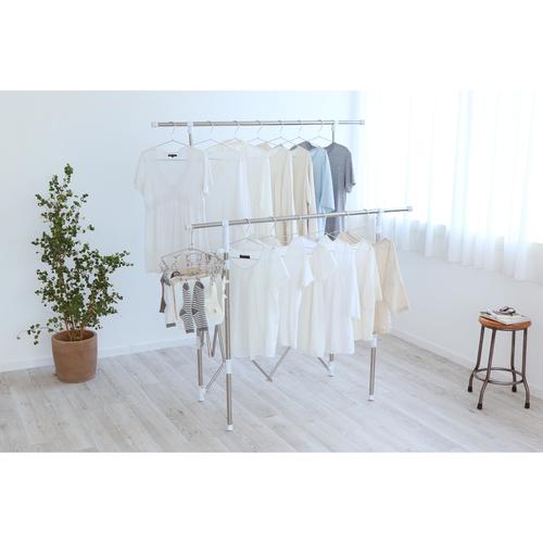 伸縮スリム収納物干し