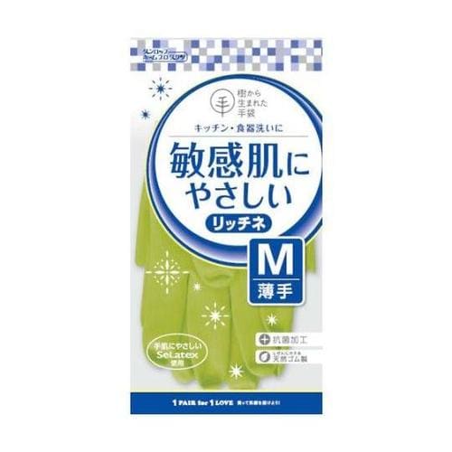 脱タンパク天然ゴム リッチネ薄手 Mグリーン
