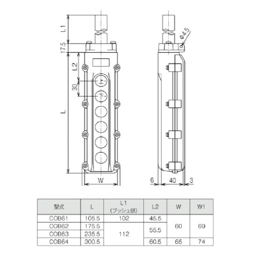 2点押ボタン開閉器EA940DF−101