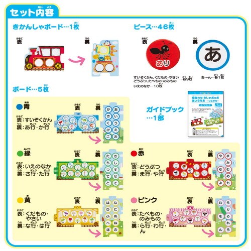 絵あわせきしゃポッポ あいうえお 「ひらがな」