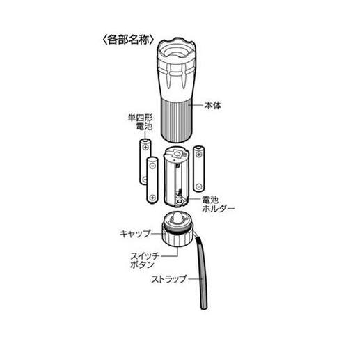 ツイストズーム付き3W LEDトーチ シルバー