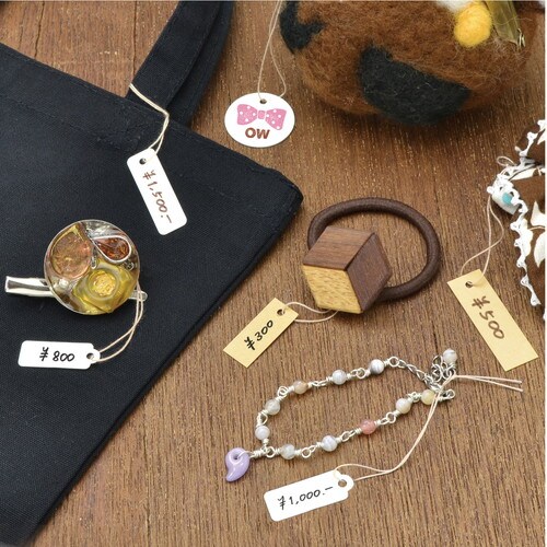 糸付き提札 M ベージュ 5袋入