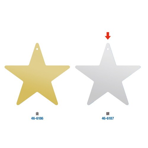 七夕飾り 星型短冊 穴アキ 銀 5冊入
