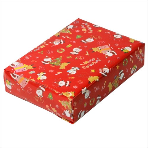 包装紙10枚ロール らくがきサンタ赤 半才判