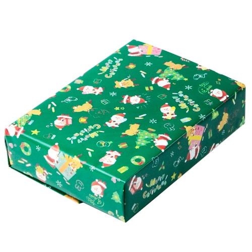 包装紙10枚ロール らくがきサンタ緑 全判