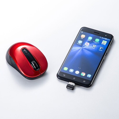 ワイヤレスType−CブルーLEDマウス