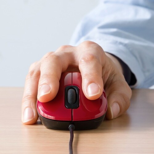 抗菌・静音有線ブルーLEDマウス