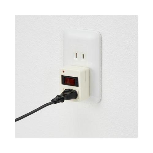 雷ガード・ブレーカー付き省エネタップ1個口ホワイト