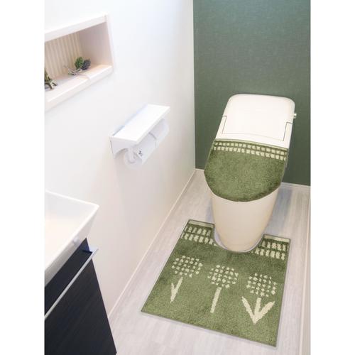 luontoトイレマットフラワーグリーン
