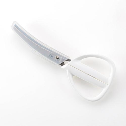 カーブ キッチンバサミ キャップ付 ホワイト