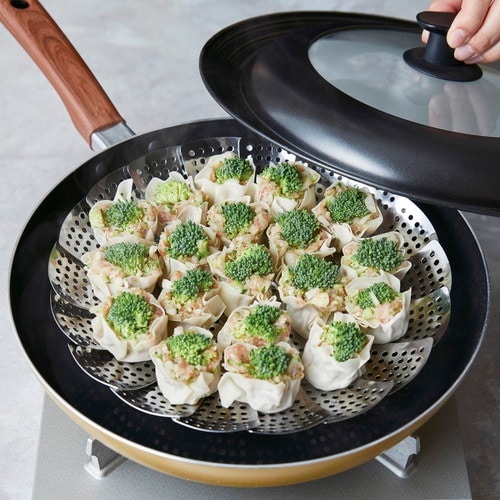 ステンレス大型フリーサイズ蒸し器 18−28cm用