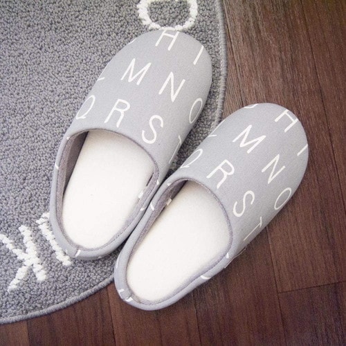 スリッパ アルファベットグレー