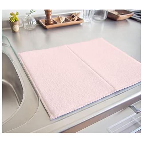 たたんで吊れる 吸水 水切りマット ブルー