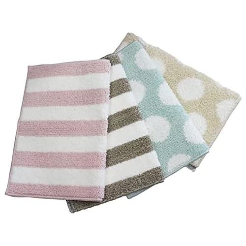 バスマット ボーダーピンク