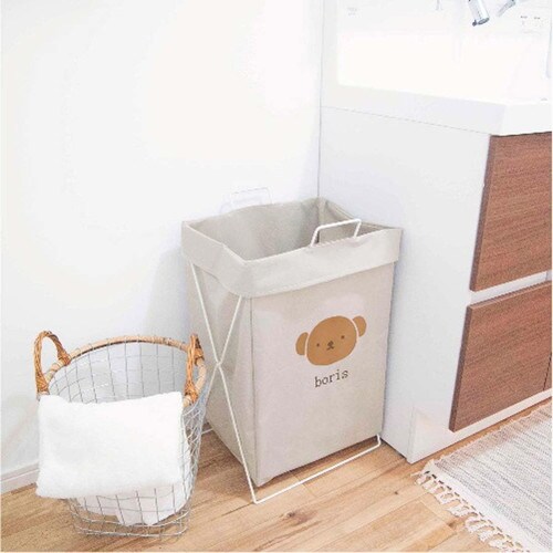 折り畳める ランドリーバスケット 横型 ボリス