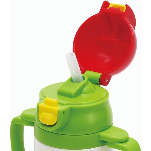 両手 ストロー付き水筒 はらぺこあおむし