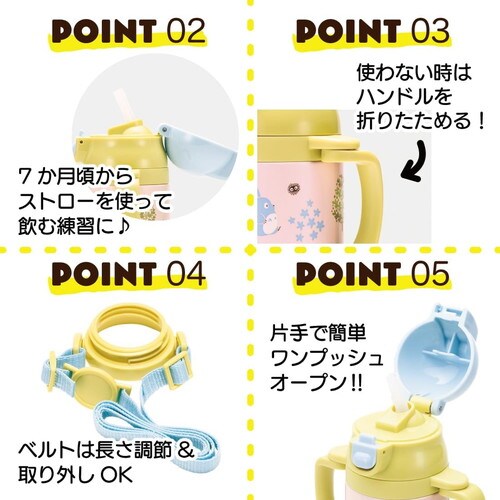 両手 ストロー付き水筒 となりのトトロ
