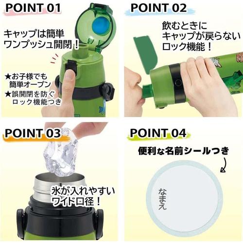 子供用 水筒 直飲み コップ飲み マインクラフト