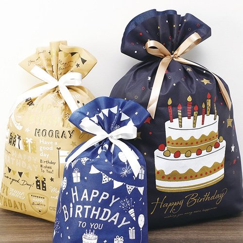 巾着バッグ バースデーパターン 400幅 5セット