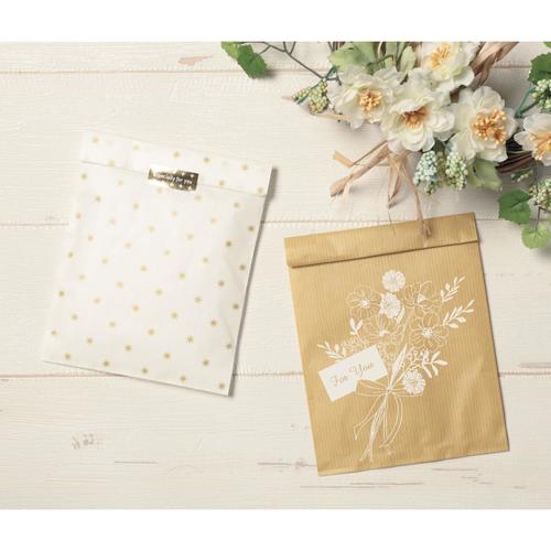 平袋フラワーブーケ2色ホワイト&クラフト10セット