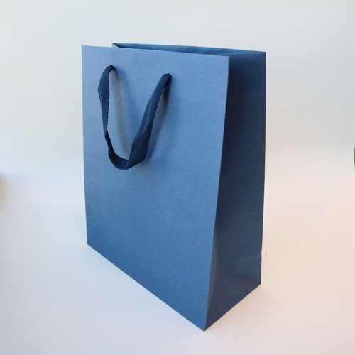 紙袋グレンエンボスBAGネイビー縦長5セット