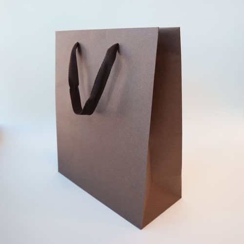 紙袋グレンエンボスBAGブラウン縦長5セット