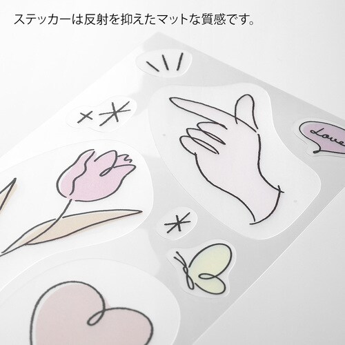 クリップステッカー ドローイング柄 5セット