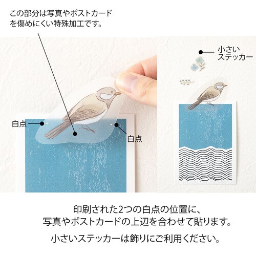 クリップステッカー トリ柄 5セット