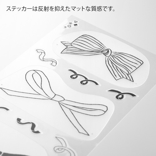 クリップステッカー リボン柄 5セット