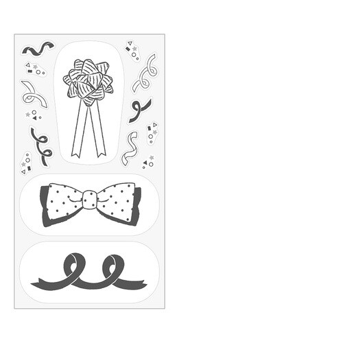 クリップステッカー リボン柄 5セット