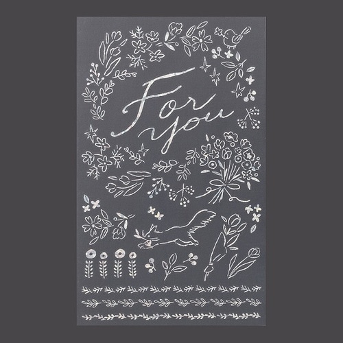 シール転写 箔 贈りもの/花&動物柄 5セット