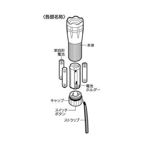 ツイストズーム付き3W LEDトーチ ブルー