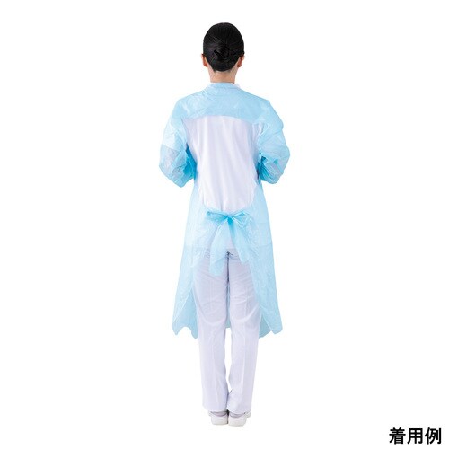 プラスチックガウン ブルー 20枚入