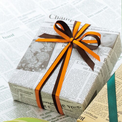 包装紙半才特厚レターフラワー焦茶100枚入10