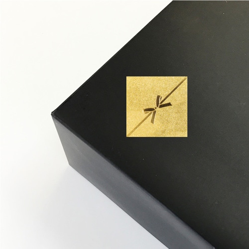 ギフトシールスクエアリボン金32片10