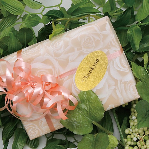 ギフトシールオーバルサンキュー金36片10