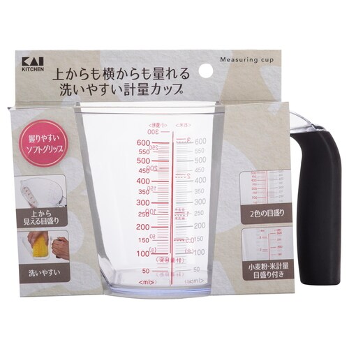 KK 上から量れる洗いやすい計量カップ600ml
