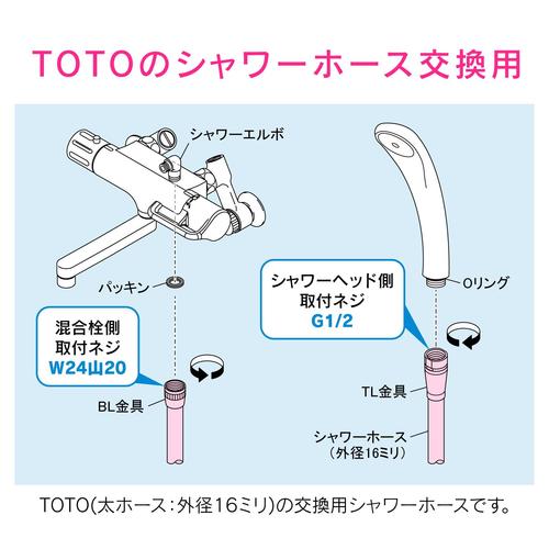 TOTOシャワーホース 1.4mシルバー