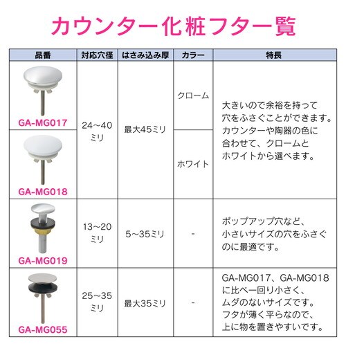 GA−MG055 水まわりキャップ25−35mm